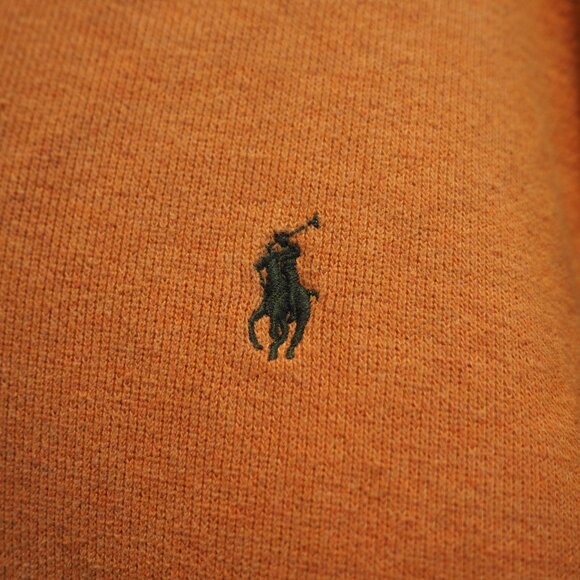 Polo by Ralph Lauren Men's Rust Orange Quarter-zip Sweater sz Medium 100% Cotton - Picture 4 of 15